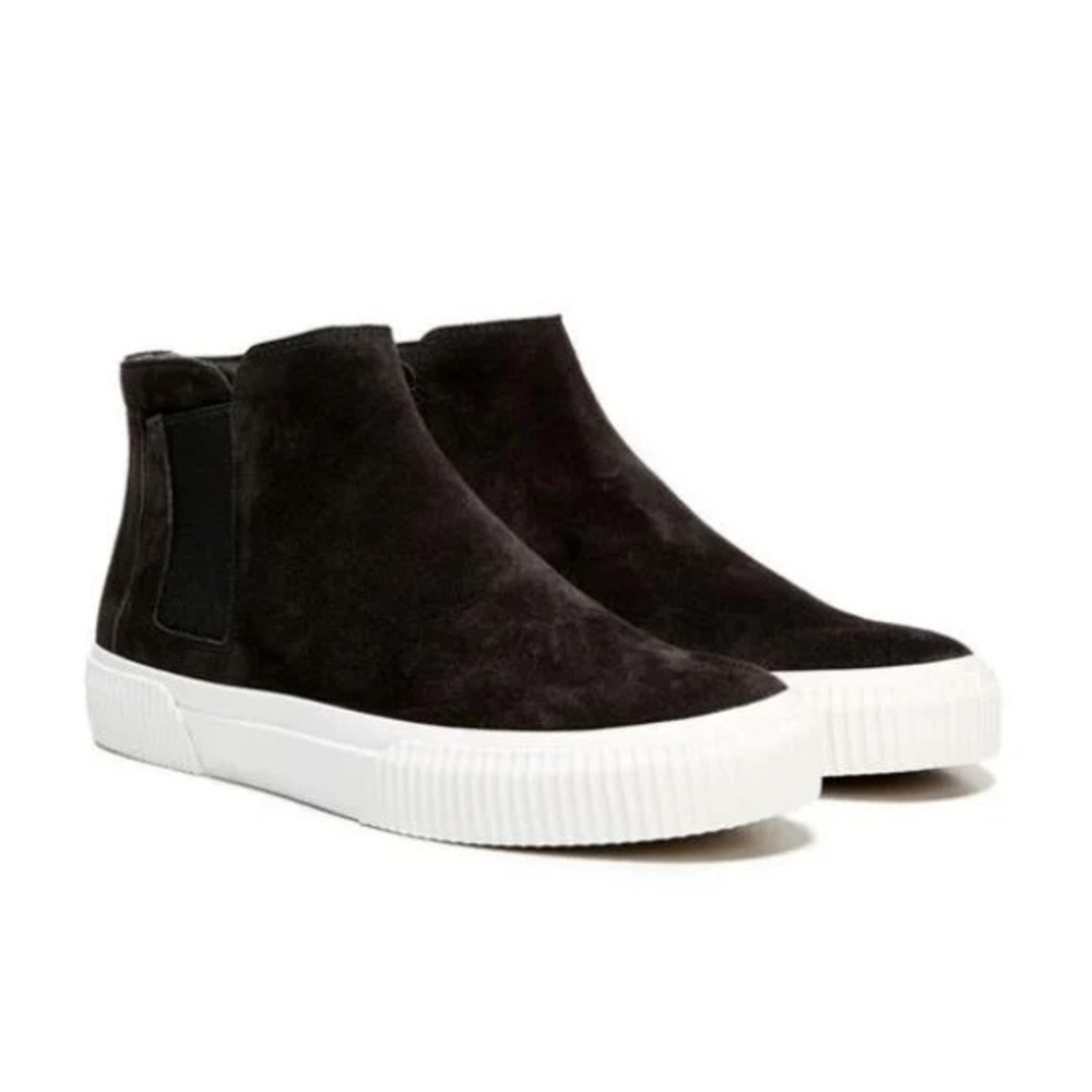 Vince Black Suede Slip-On Sneakers